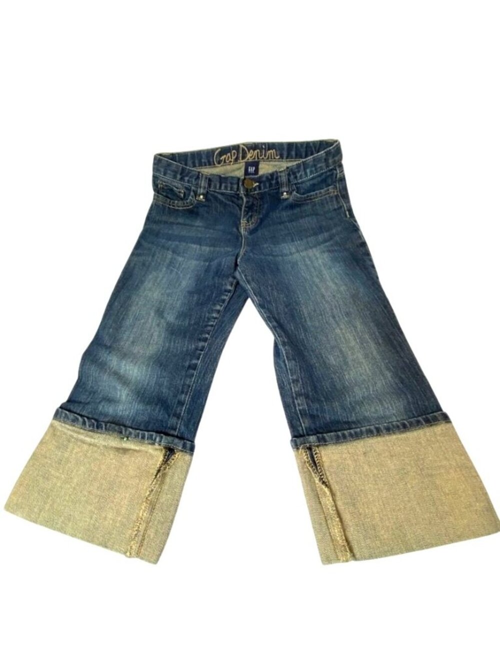 Gap Kids Cuffed Crop Length Capris Denim Jeans Size 10 Plus
